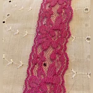 Vintage Lace Trim 10 Yards HOT PINK 1” wide great for gift wrap crafts sewing